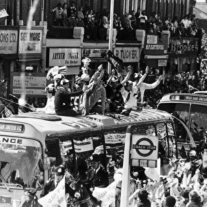 West Ham Parade the FA Cup in the Barking Road after beating Arsenal in the 1980 Cup