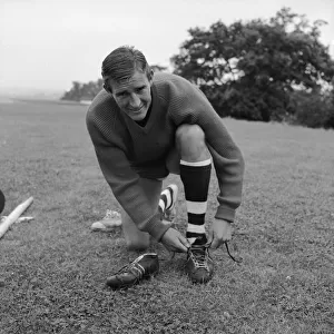 West Ham player Malcolm Allison seen here training with the team at Chigwell whilst