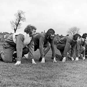 West Ham players get in a spot of training at their training ground at Chadwell Heath