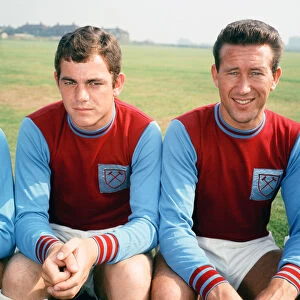 West Ham training. Martin Britt and Ken Brown. 17th August 1965