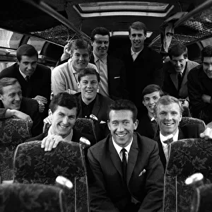 The West Ham United team on board their team coach en-route to play TSV Munich 1860 in