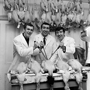 West Ham winger Peter Brabrook who has a butchers shop in East London was assisted