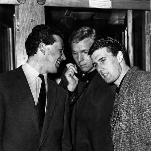 West Hams Bobby Moore, Geoff Hurst and Ken Brown just before leaving for their game