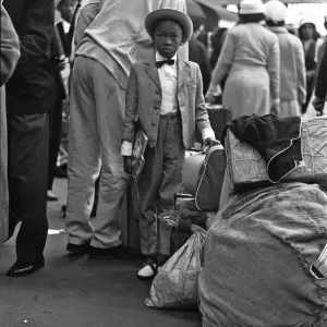 West Indian Family Arrives at Waterloo Station, 30th June 1962 Print