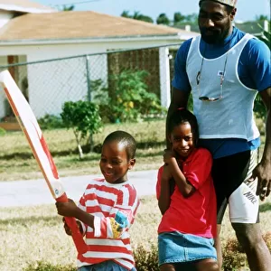 West Indies cricketer Viv Richards in Antigua with family. 22nd January 1990