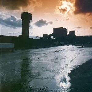 Westoe Colliery silhouetted against the sky, October 1992
