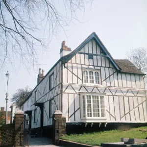 White timbered house, St Albans, Hertfordshire. 1973 White timbered house, St Albans, Hertfordshire. 1973