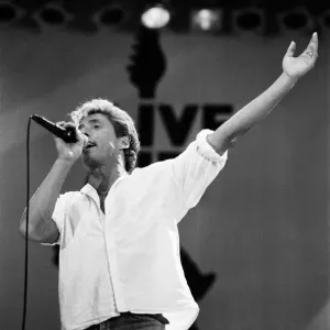 The Who rock group, performing at Wembley Stadium for Live Aid The Who rock group, performing at Wembley Stadium for Live Aid