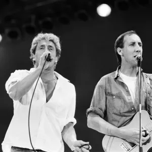 The Who rock group, performing at Wembley Stadium for Live Aid The Who rock group, performing at Wembley Stadium for Live Aid