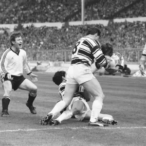 Widnes attack the Hull try line during the 1982 Rugby League Cup Final. 2nd May 1982 Widnes attack the Hull try line during the 1982 Rugby League Cup Final. 2nd May 1982