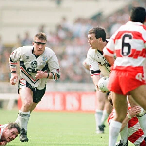 Widnes captain Paul Hulme seen here in action against Wigan during the Rugby League Cup