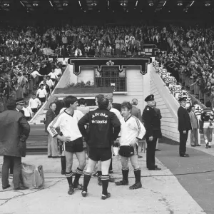 Widnes (left) and Hull (right) players are presented to the Royal Box following their 14 Widnes (left) and Hull (right) players are presented to the Royal Box following their 14