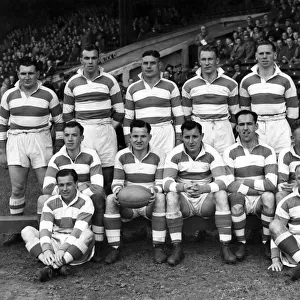 Wigan R. L. F. C pose for a team picture before the start of the match. June 1947 P012580