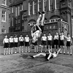 William Blake Secondary School, Battersea. Gymnastics. March 1952 C1257