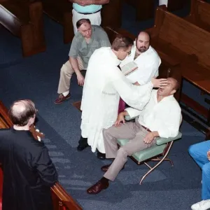 William Ramsey from Southend-on-Sea in the UK being exorcised by Bishop Robert McKenna William Ramsey from Southend-on-Sea in the UK being exorcised by Bishop Robert McKenna