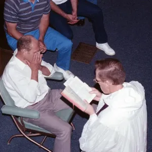William Ramsey from Southend-on-Sea in the UK being exorcised by Bishop Robert McKenna William Ramsey from Southend-on-Sea in the UK being exorcised by Bishop Robert McKenna
