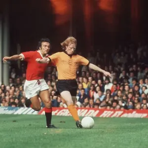 Willie Carr Print of Wolves being chased by Lou Macari Willie Carr Print of Wolves being chased by Lou Macari