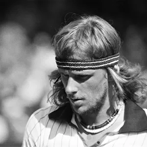 Wimbledon 1976. Bjorn Borg against R. Tanner, 1st July 1976