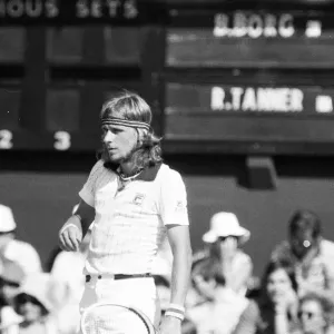 Wimbledon 1976. Bjorn Borg against Roscoe Tanner, 1st July 1976 Wimbledon 1976. Bjorn Borg against Roscoe Tanner, 1st July 1976