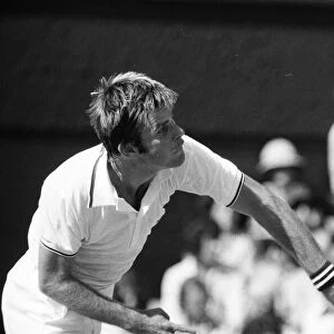 Wimbledon 1976. Roscoe Tanner playing Bjorn Borg. 1st July 1976