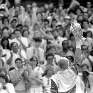 Wimbledon 1985 Mens Final Print: Boris Becker's Historic Win Wimbledon 1985 Mens Final Print: Boris Becker's Historic Win