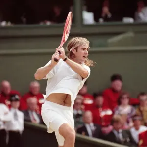 Wimbledon Tennis. Andre Agassi. July 1991 91-4218-058