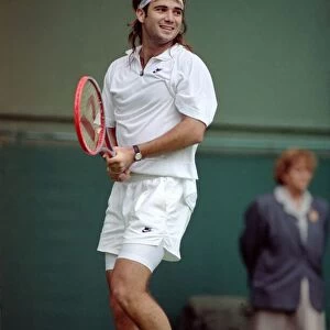 Wimbledon Tennis. Andre Agassi Training. June 1991 91-4091-219