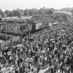 Wimbledon Tennis Championships. The huge crowd mill around the Tennis courts