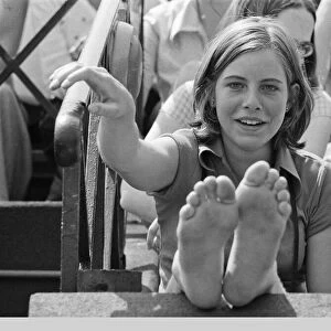 Wimbledon Tennis Championships, A member of the crowd puts her feet up