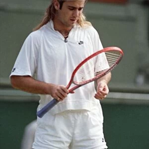 Wimbledon Tennis. Mens Quarter Final: Andre Agassi v. David wheaton