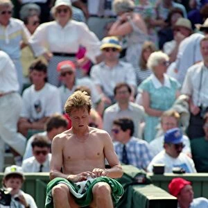 Wimbledon Tennis. Mens Semi. Stefan Edberg v. Michael Stich. July 1991 91-4275
