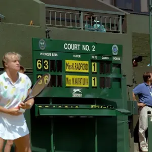 Wimbledon Tennis. Monica seles. Action. June 1989 89-3908-062