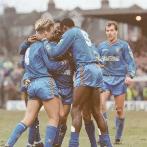 Wimbledon verses Tottenham Hotspur at Plough Lane, home of Wimbledon Football Club Wimbledon verses Tottenham Hotspur at Plough Lane, home of Wimbledon Football Club