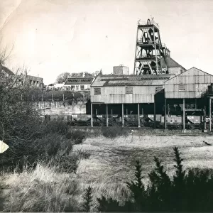 Winding gear at the closed Byermoor Colliery site. February 1968