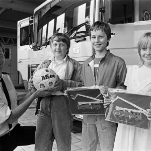 Three Keep Britain Tidy Winners Visit Huddersfield Fire Station Print