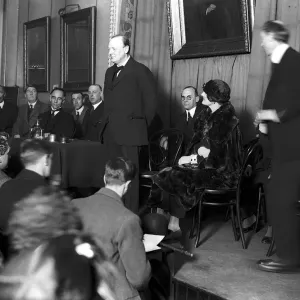 Winston Churchill addressing a meeting in Essex Hall at the Waltham Abbey by election