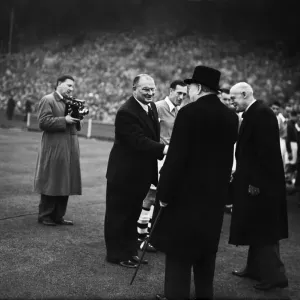 Winston Churchill at 1952 FA Cup Final Print Winston Churchill at 1952 FA Cup Final Print