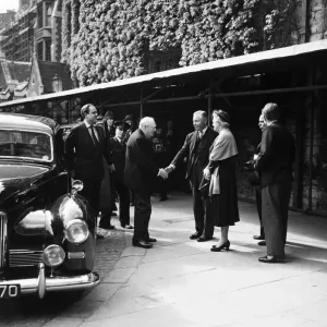 Winston Churchill attends a coronation rehearsal at Westminster Abbey Winston Churchill attends a coronation rehearsal at Westminster Abbey