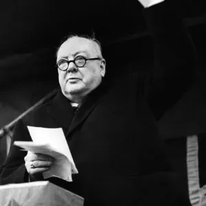 Winston Churchill pictured during his election tour of Biggleswade where he addressed a Winston Churchill pictured during his election tour of Biggleswade where he addressed a