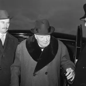 Winston Churchill pictured leaving London airport for Nice in the south of France Winston Churchill pictured leaving London airport for Nice in the south of France