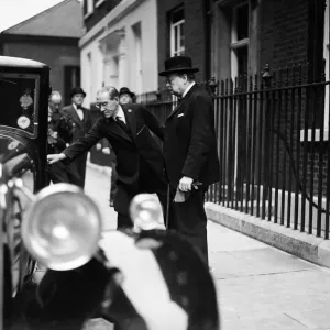 Winston Churchill pictured leaving Number 10 Downing Street during the crisis over Nazi Winston Churchill pictured leaving Number 10 Downing Street during the crisis over Nazi