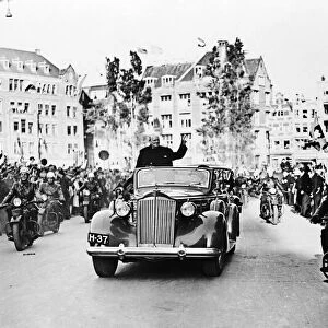 Winston Churchill pictured on his visit to Amsterdam, Netherlands after the Second World
