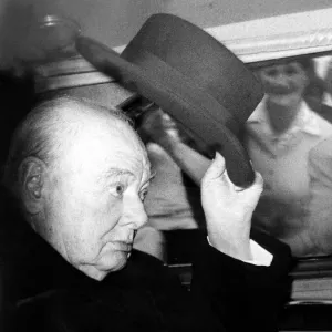 Winston Churchill - September 1959 arriving at the Houses of Parliament to give his