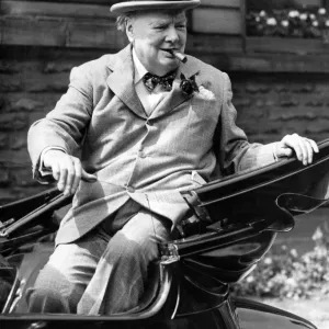 Winston Churchill Leaves Wolverhampton Town Hall Print 1949 Winston Churchill Leaves Wolverhampton Town Hall Print 1949