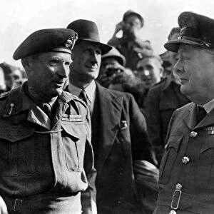 Winston Churchill in Tripoli with General Montgomery, British Prime Minister