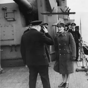 Winston Churchills visit to America; taken at the Port of Embarkation on board HMS Winston Churchills visit to America; taken at the Port of Embarkation on board HMS