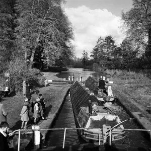 Winter canal scene in Watford, Hertfordshire. Circa 1950 Winter canal scene in Watford, Hertfordshire. Circa 1950