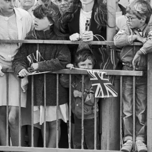 Well wishers wait to greet the Prince and Princess of Wales in Middlesbrough