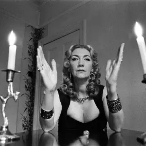 Witch, Mrs Patricia Crowther, High Priestess of the Moon Goddess pictured at her Witch, Mrs Patricia Crowther, High Priestess of the Moon Goddess pictured at her