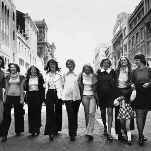Print of Liverpool FC players' wives and fiancées in 1974 Print of Liverpool FC players' wives and fiancées in 1974